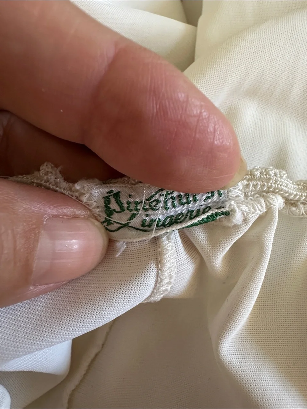 Vintage 60s Pinehurst Lingerie Creamy White Half Slip with Lace‎ Hem - Picture 6 of 9